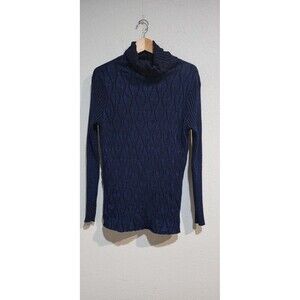 Venus Tunic Jumper Size L Electric Blue Glittery Turtle Neck Stretchy Sweater